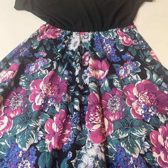 Vintage Studio 36 Black and Floral Dress - Picture 1 of 4